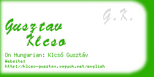 gusztav klcso business card